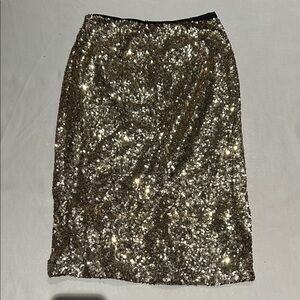 Gold Sequin Women's Skirt - knee length